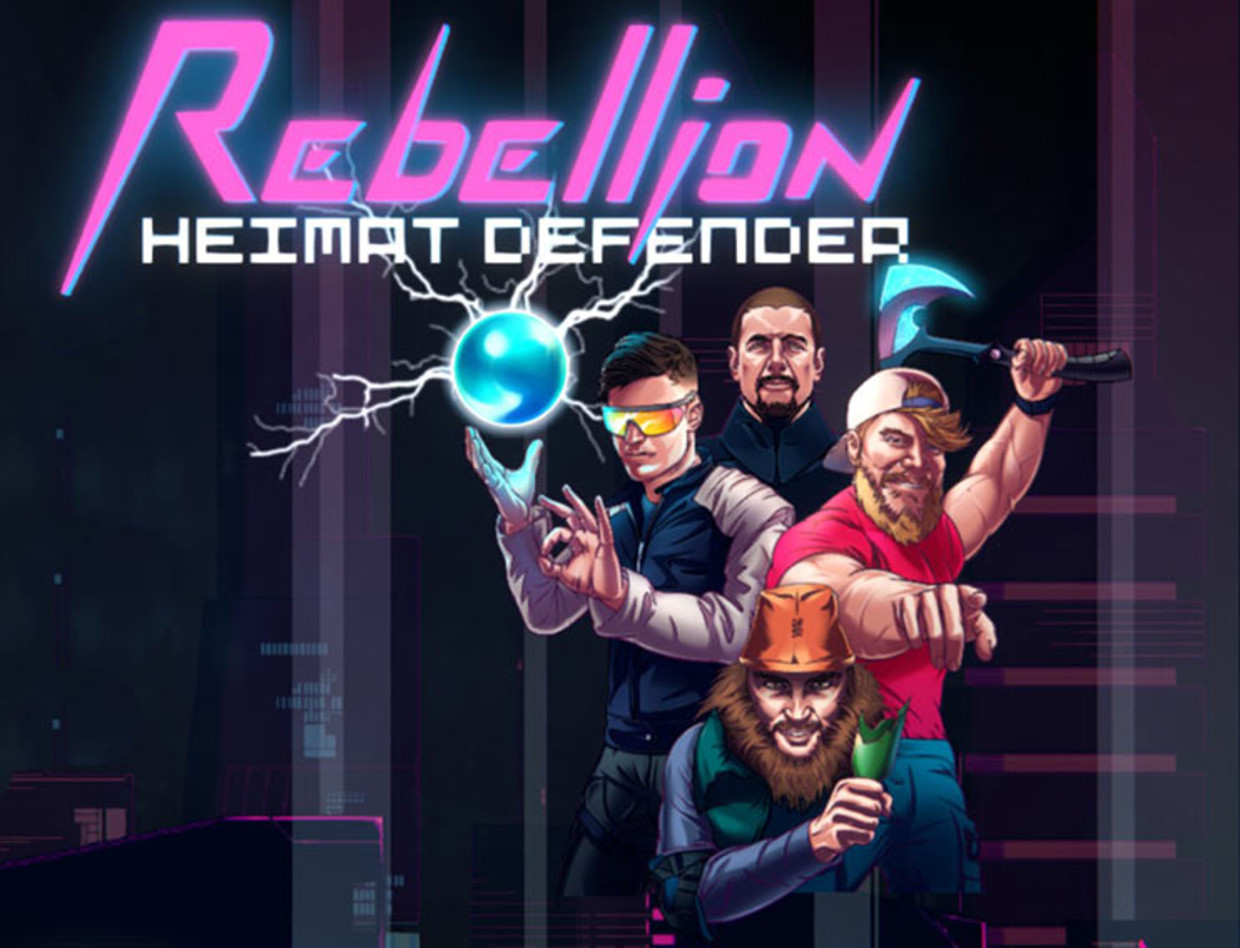 De game ‘Heimat Defender’ speelt zich af in een dystopische toekomst waarin de wereld onder de voet gelopen is door Antifa en geleid wordt door linkse globalisten. Beeld RV