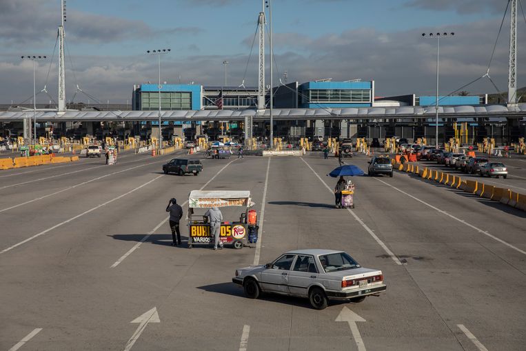 San Ysidro, normaal gesproken een van de drukste grensovergangen ter wereld. Beeld Alejandro Cegarra