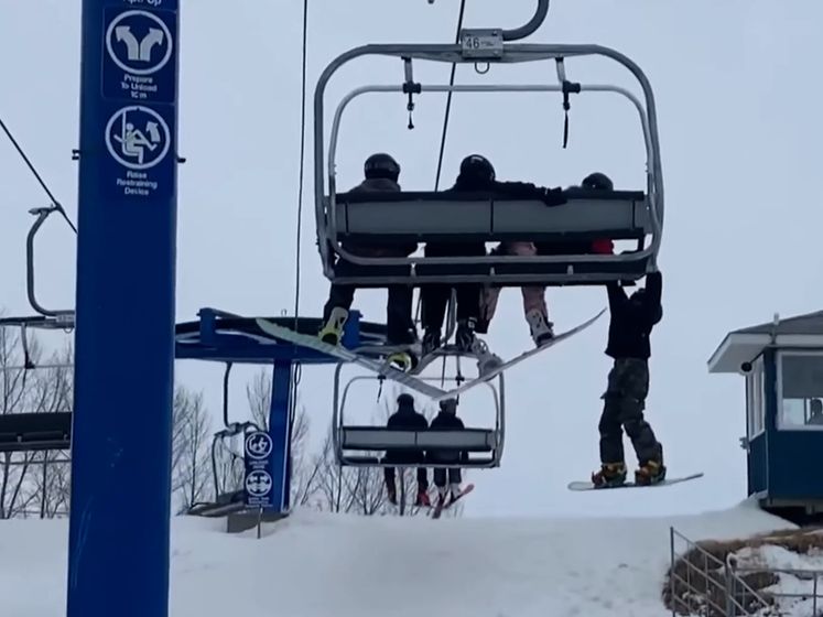 Canadese jongen (12) houdt zich minutenlang vast aan skilift