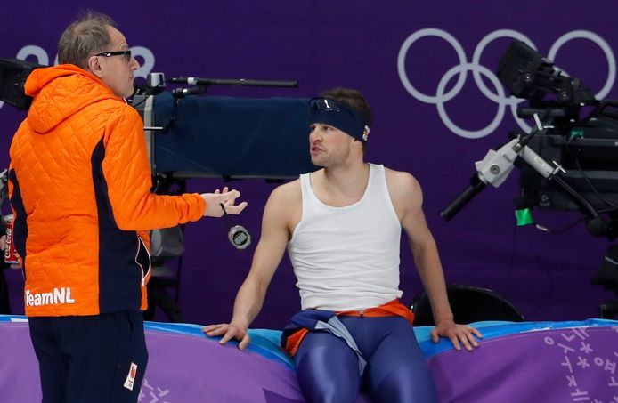 Sven Kramer met zijn coach Jac Orie.