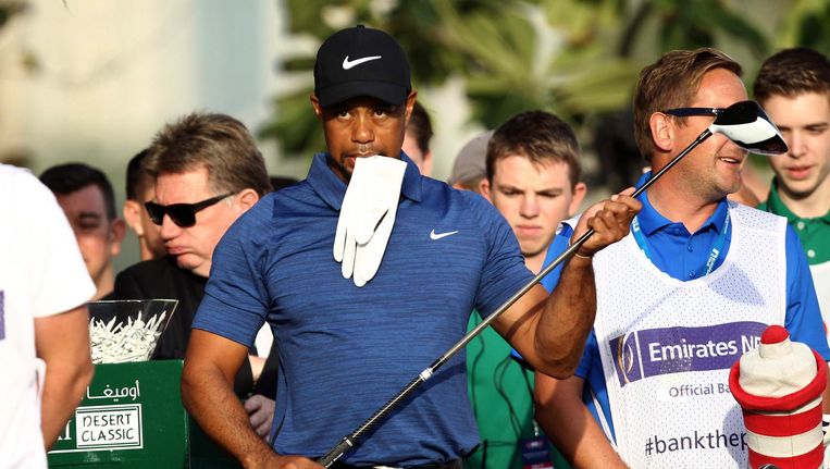 Tiger Woods in actie Beeld anp