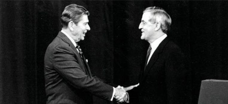 Ronald Reagan en Walter Mondale. Beeld RV