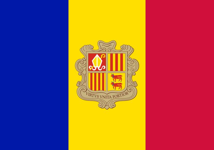 De vlag van Andorra.