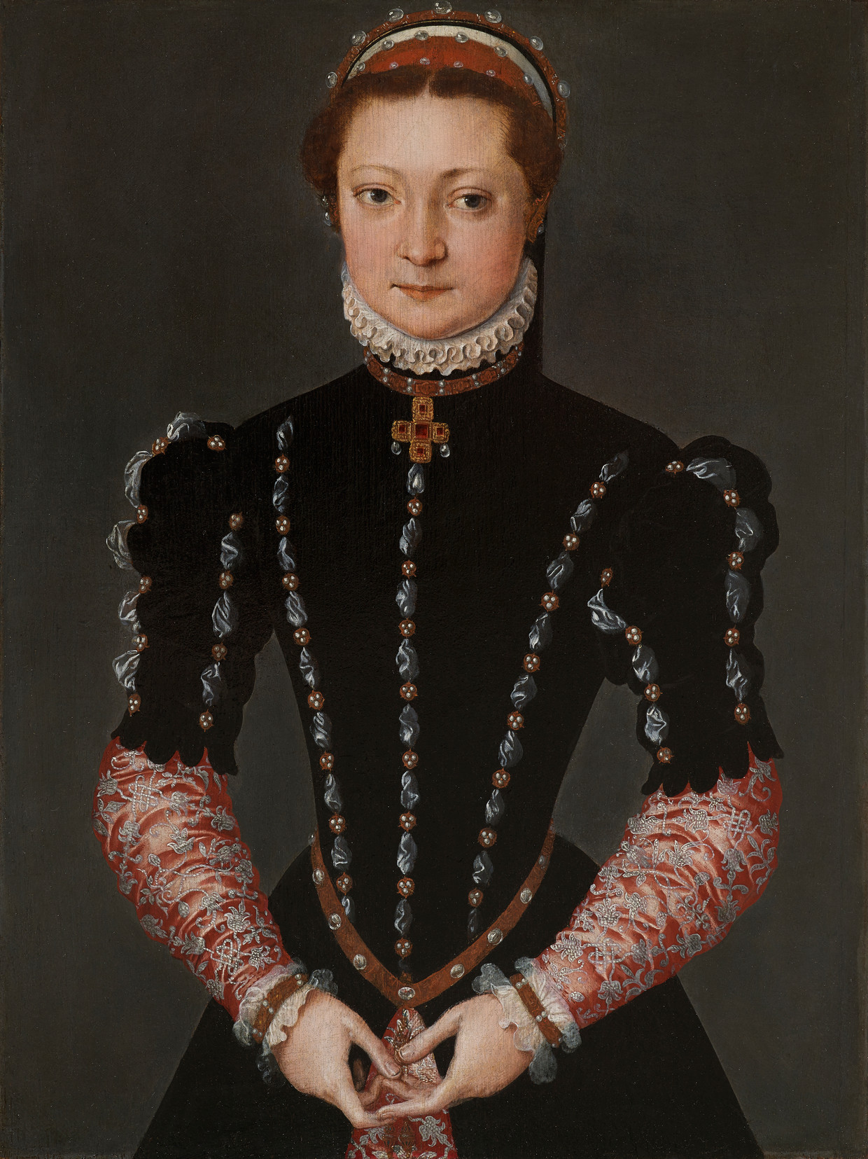 Pieter Pourbus, portret van een jonge vrouw, 1554, privécollectie. Beeld Jeanette Vos001
