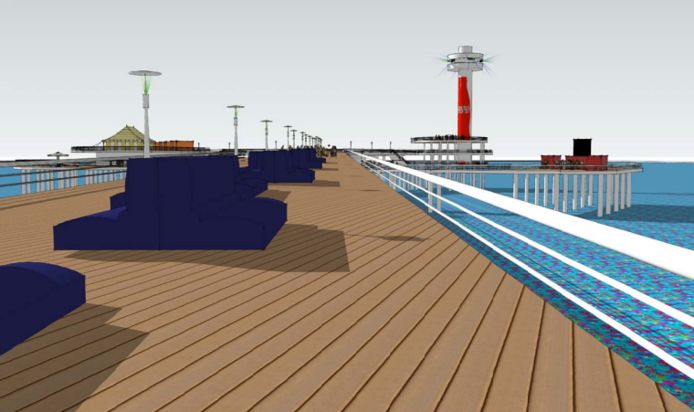 Een impressie van de toekomstige Scheveningse Pier.