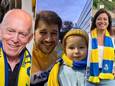 Van links naar rechts: Jean-Pierre Van Roy (81), Juan Benjumea (31) en zijn zoontje, Ana Ascenção e Silva (37).