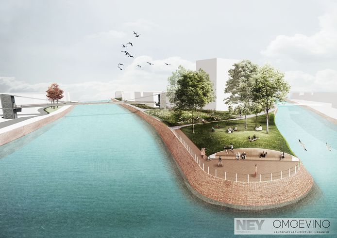 De Reepbrug zal de Schinkelstraat op Overleie met de tip van het Buda-eiland verbinden