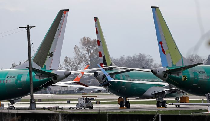 Nieuwe Boeing 737 MAX 8-toestellen aan de fabriek in Washington.
