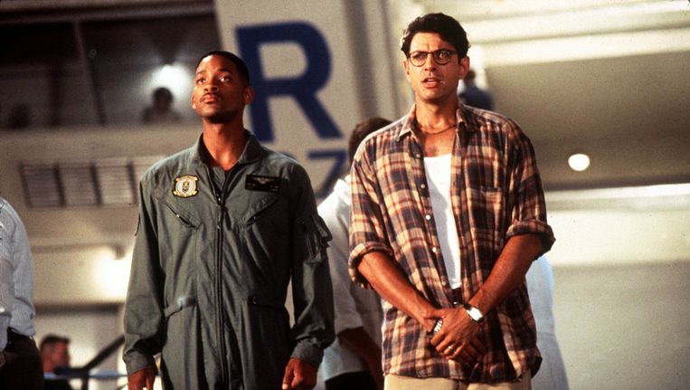 Will Smith en Jeff Goldblum in 'Independence Day'. Beeld 20th Century Fox