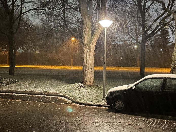 In Eindhoven viel zaterdag een laagje sneeuw.