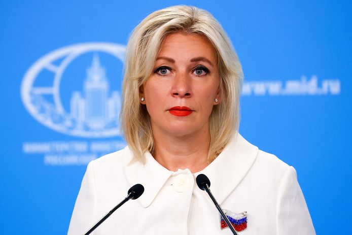 Maria Zakharova, de woordvoerster van het Russische ministerie van Buitenlandse Zaken.