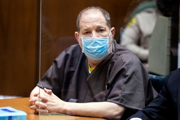 Weinstein donderdag tijdens de zitting in Los Angeles. Beeld AP