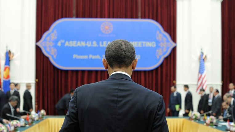 Obama op bezoek in Cambodja. Beeld afp