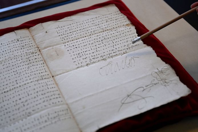 De brief van Charles V in codetaal.