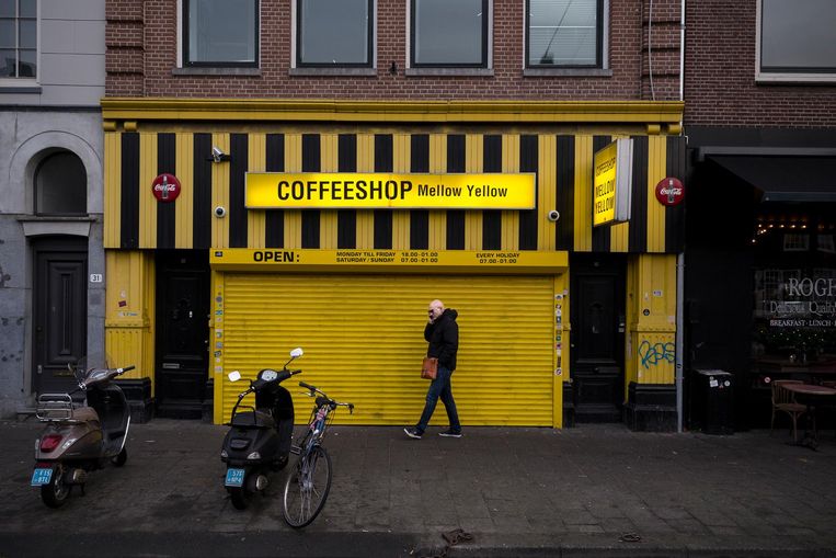 De oudste coffeeshop van de stad, Mellow Yellow, sluit gedwongen de deuren. Beeld Rink Hof