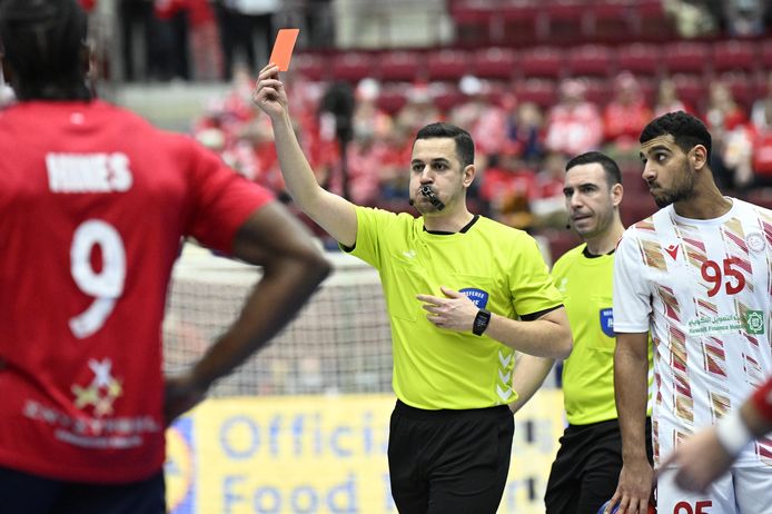 Paul Skoruba was sent off by referee Karim Kasmi