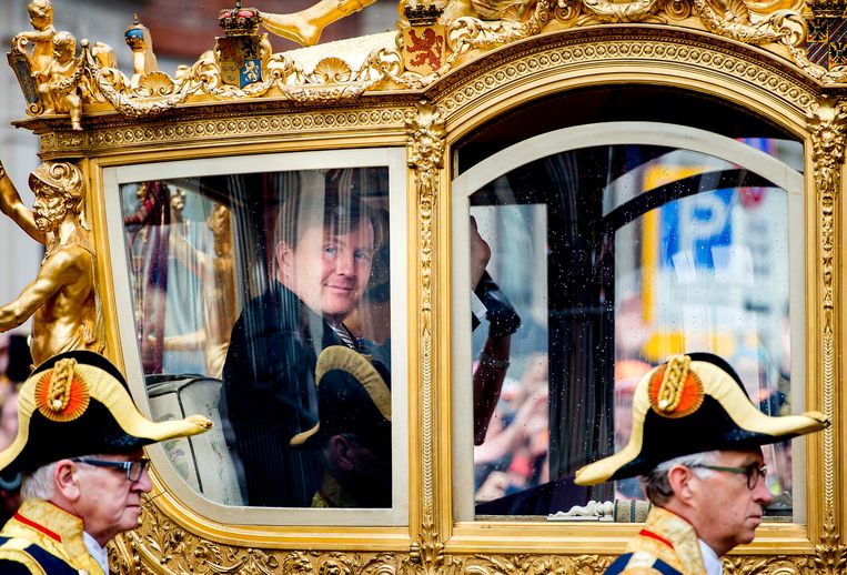 Willem-Alexander in de Gouden Koets. Beeld ANP /  ANP