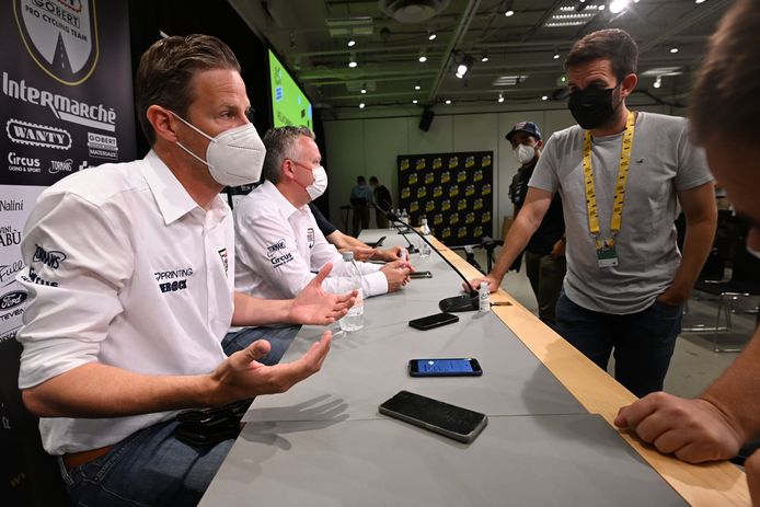 Aike Visbeek, vandaag op de persconferentie.