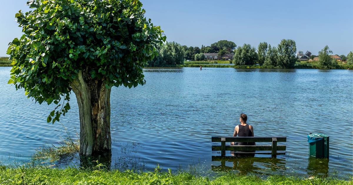 Hoogwatergolf maakt einde aan middagje zonnen langs Lek: 'Kom schat, we moeten gaan. Het gaat heel s