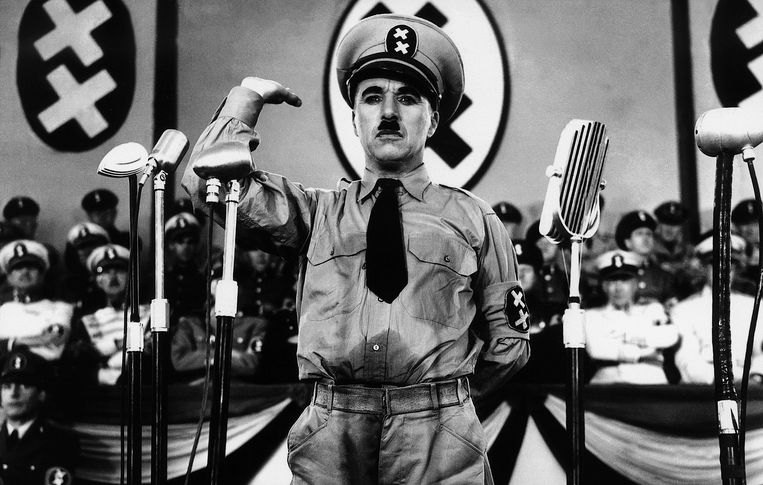Charlie Chaplin in 'The Great Dictator' (1940). Beeld RV