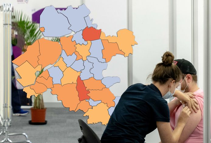 De coronakaart van de Stentor-regio op 17 augustus.