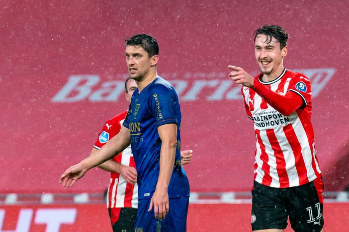 Adrian Fein scoorde voor PSV in december tegen Omonia Nicosia.