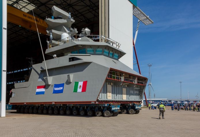 Archieffoto: in Vlissingen zijn twee modules voor een Mexicaanse fregat gebouwd.