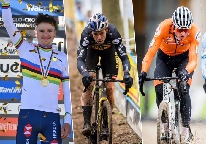 Pidcock, Van Aert e Van der Poel.