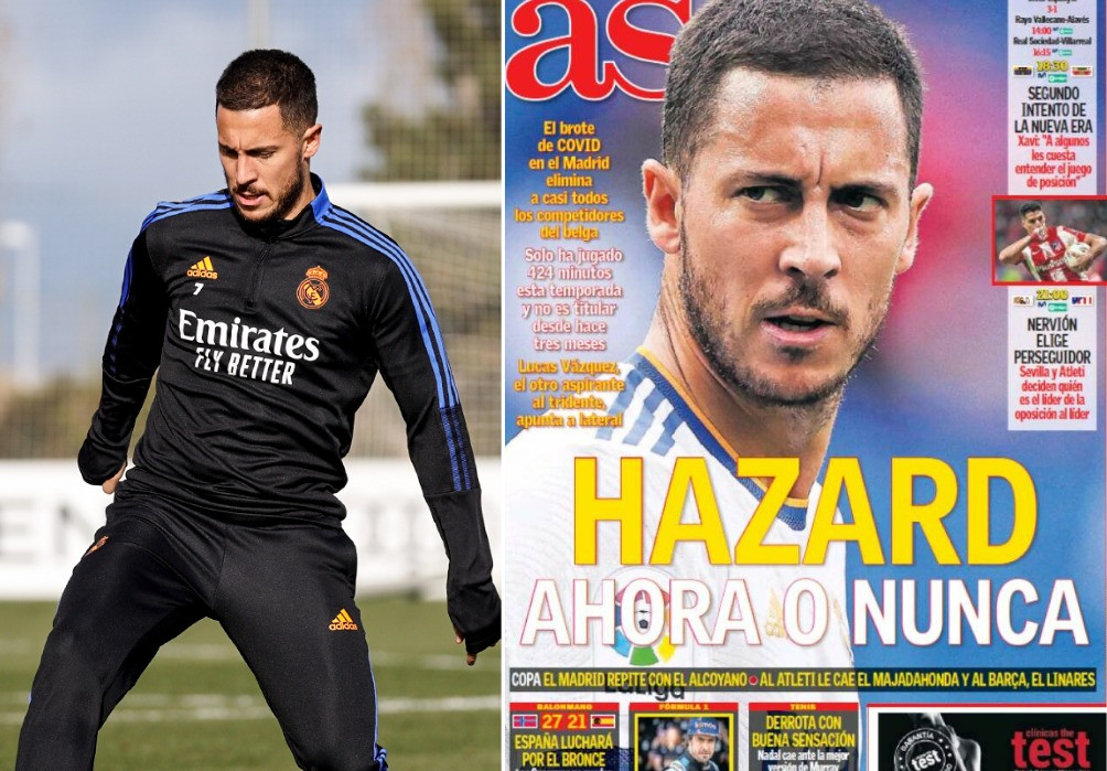 Alors qu'il n'a plus joué en Liga depuis le 6 novembre, Eden Hazard devrait être titulaire, dimanche soir, contre Cadix.