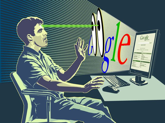 man searching google web site
