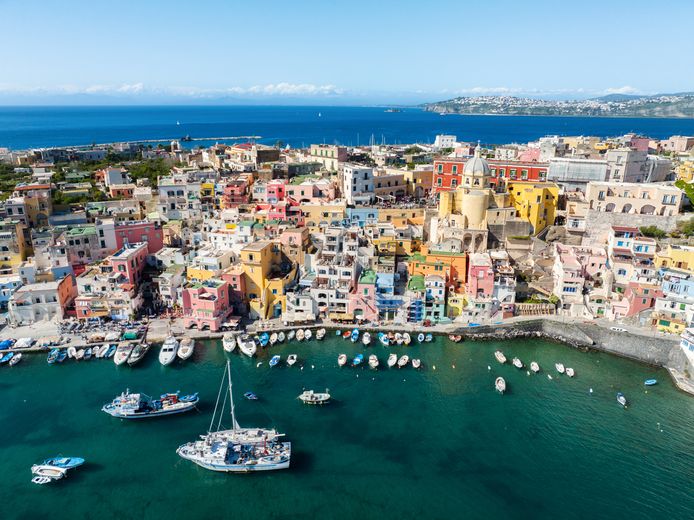 Kleurrijk Procida, Corricella, (capitale italiana  della cultura 2022), Napoli, Italy