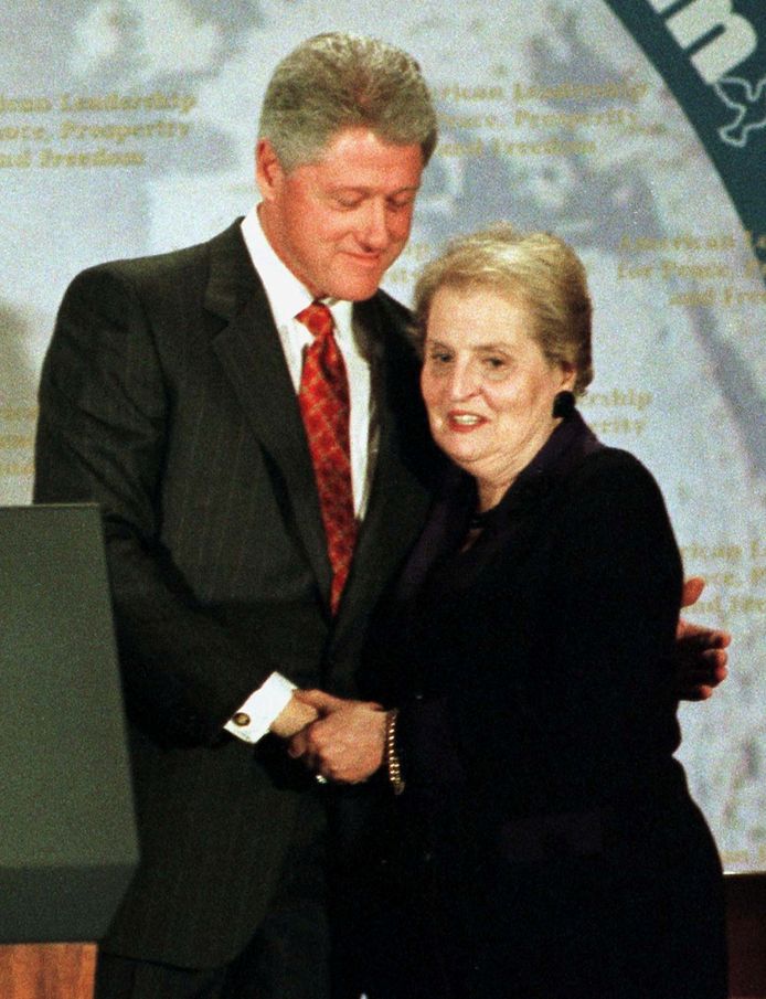 President Bill Clinton with Madeleine Albright.