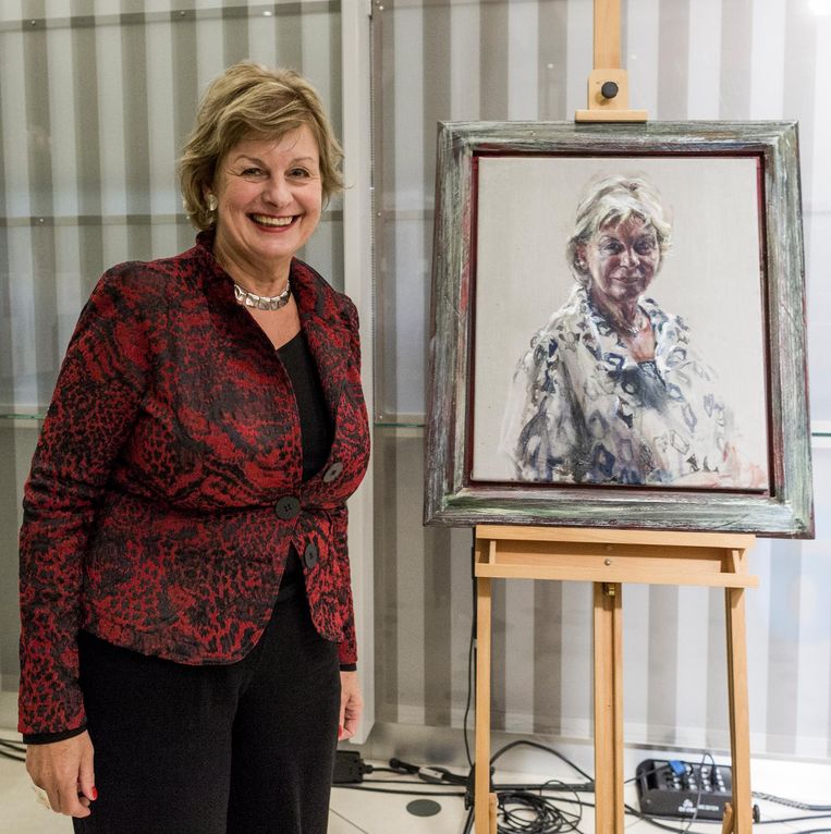 De kosten van het kunstwerk dat ze gisteren mocht onthullen: 6.000 euro. Beeld Freek van den Bergh / de Volkskrant