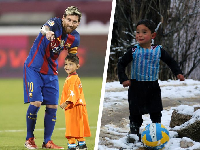 Murtaza Ahmadi ontmoette Messi nadat hij viraal ging met een plastic shirt.