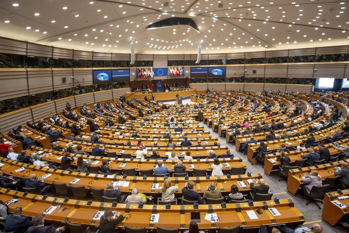 Een plenaire vergadering in het Europees Parlement.