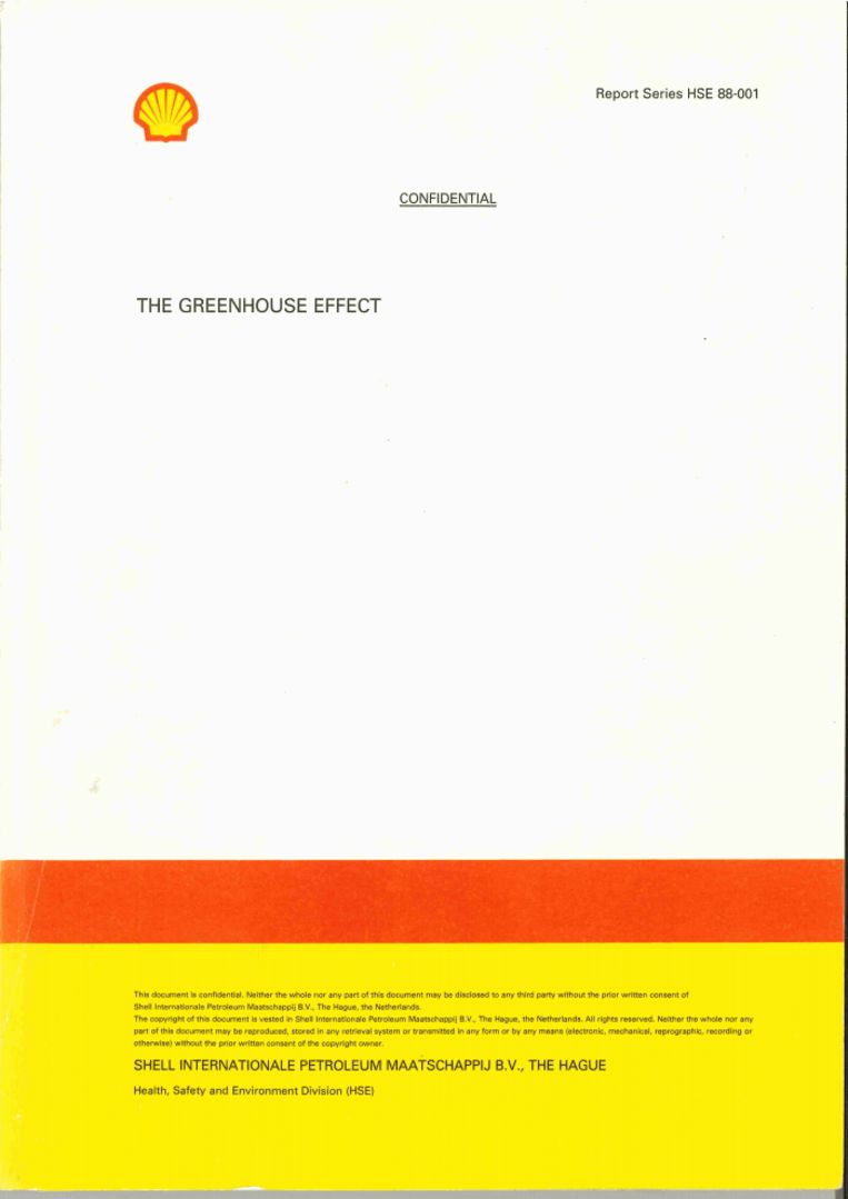 De inhoud van het geheime rapport The Greenhouse Effect (1988) kwam pas in 2017 aan het licht. Beeld Shell