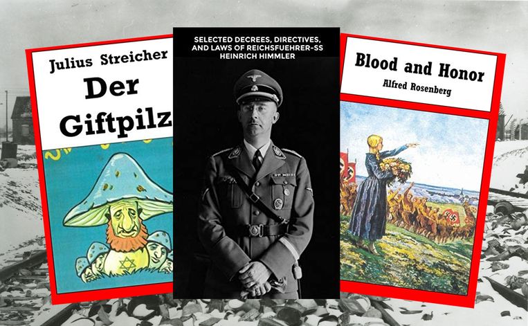 Onder meer een boek dat Joden als duivels afschildert, een boek van SS-topman Himmler en werk van nazi-ideoloog Rosenberg zijn via de online boekengigant te koop. Beeld EPA