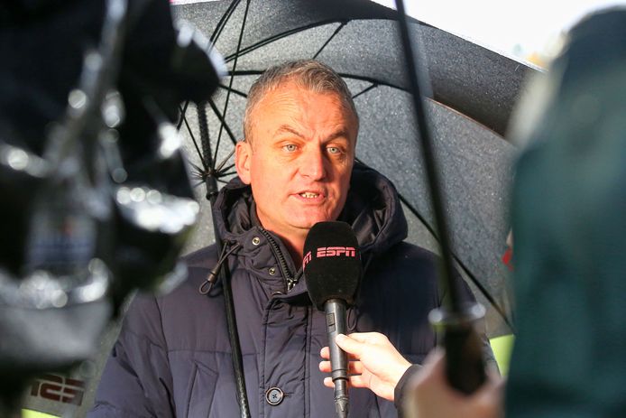 FC Eindhoven-trainer Rob Penders, tijdens een video-interview na de winst op Excelsior (3-4)