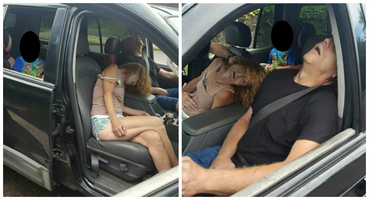 Les photos sont interpellantes. La police de l'Ohio a publié des images de parents en train de faire une overdose alors que leur enfant est assis à l'arrière de leur voiture.