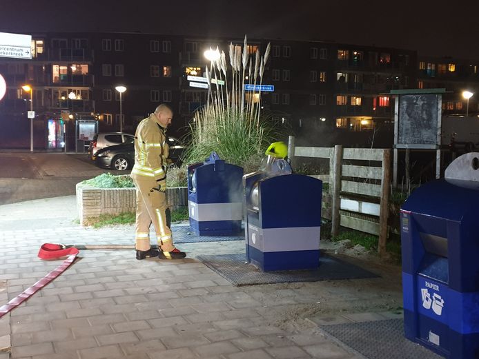 De brandende container aan de Kreek.