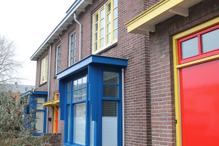 Kleurrijke huizen in Drachten. Beeld Flip van Doorn