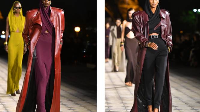 Elegant, mysterieus én een tikje controversieel: Saint Laurent blaast nieuw leven in zijn iconische ‘capuchon-jurk’