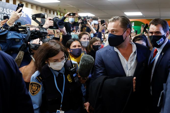 L'acteur Leonardo DiCaprio a assisté à une réunion lors de la Conférence des Nations unies sur le changement climatique (COP26) à Glasgow, en Écosse.