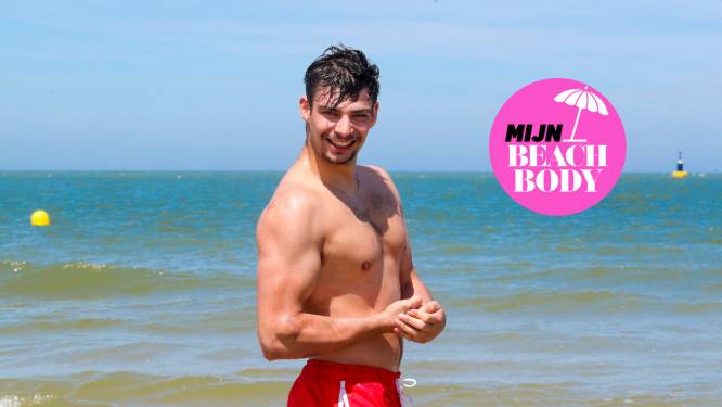 Luca (21) toont trots zijn beachbody: “Mijn armen zijn te dun naar mijn goesting”