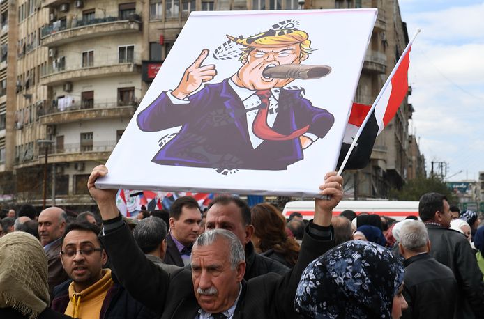In heel Syrië werd vandaag betoogd tegen de beslissing van de VS.