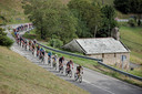 Het peloton tijdens de negentiende etappe van de Ronde van Spanje.