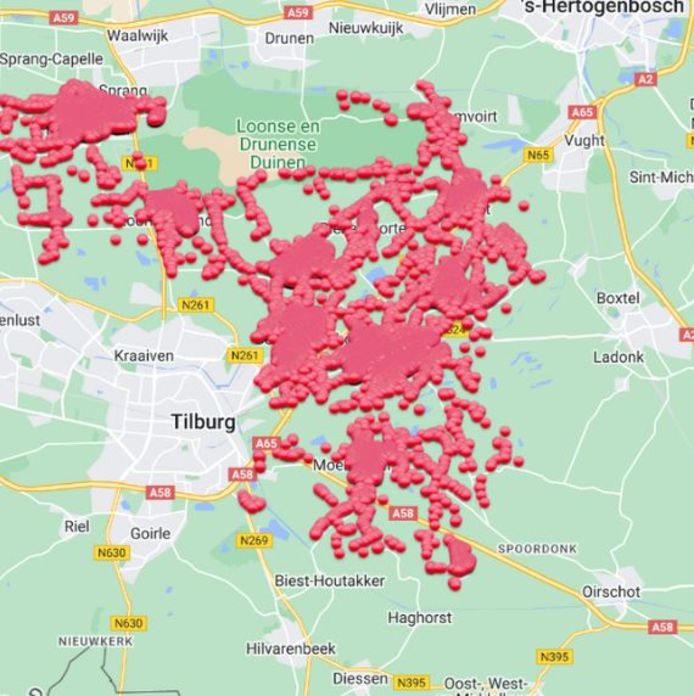 Ruim 38.000 huizen zaten zonder stroom in Midden-Brabant.
