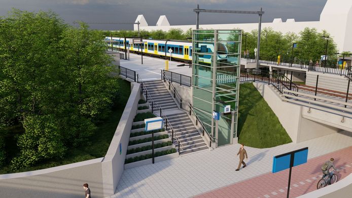 Een impressie van het vernieuwde station Dordrecht Zuid in de wijk Sterrenburg.