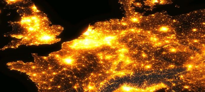 Lichtvervuiling in Europa