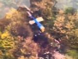 Dronebeeld toont gecrashte helikopter van Iraanse president
